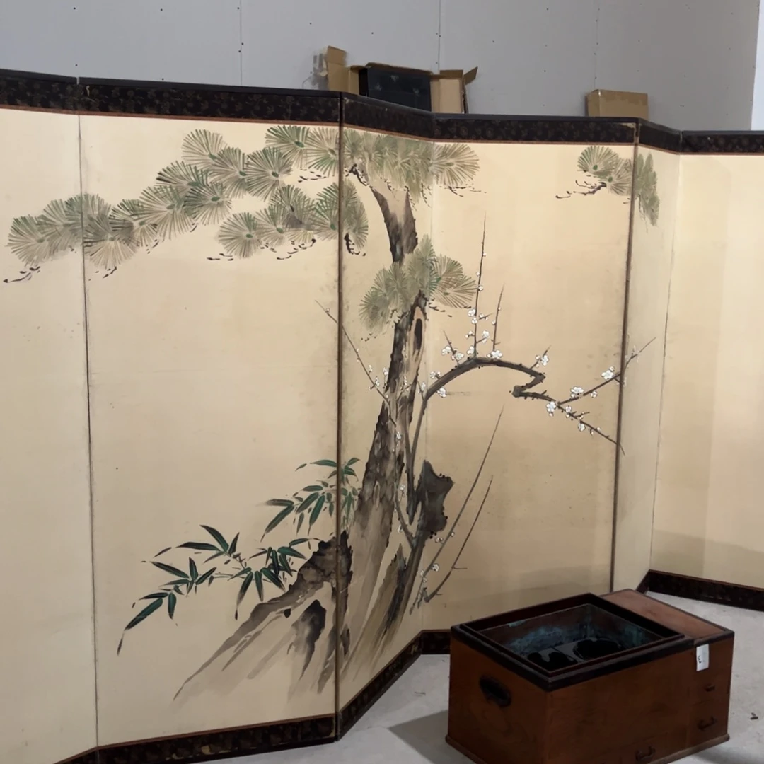 绘画屏风框画茶空间设计