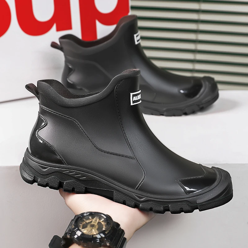 雨鞋男2025新款外卖骑手专用胶鞋防滑耐磨防水鞋中筒上班工作雨靴