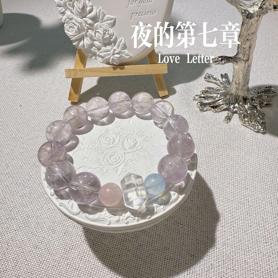 【夜的第七章】14mm玻利维亚水晶手串 颜色微差多样性发