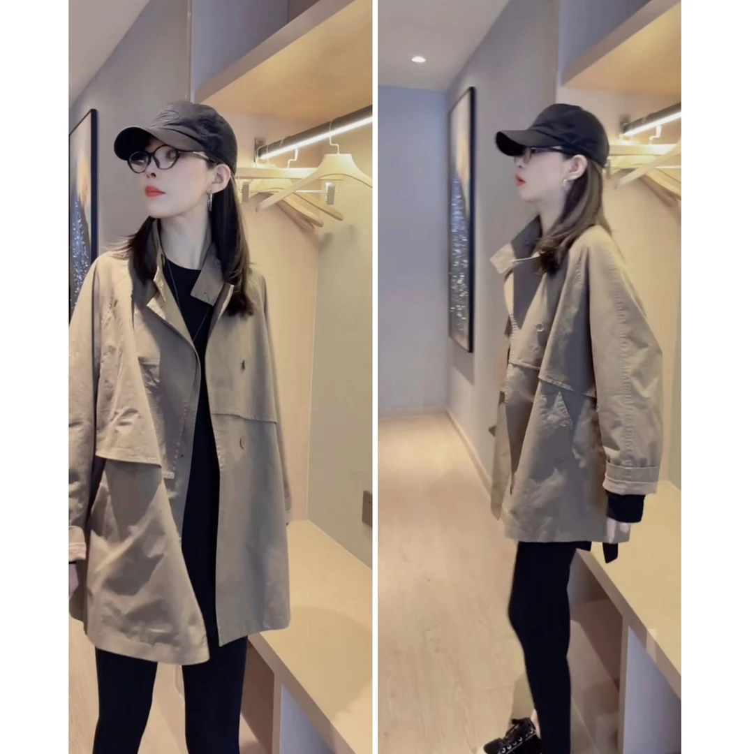 立领休闲风极简风中长款风衣2025秋冬新款流行时尚爆款穿搭外套潮