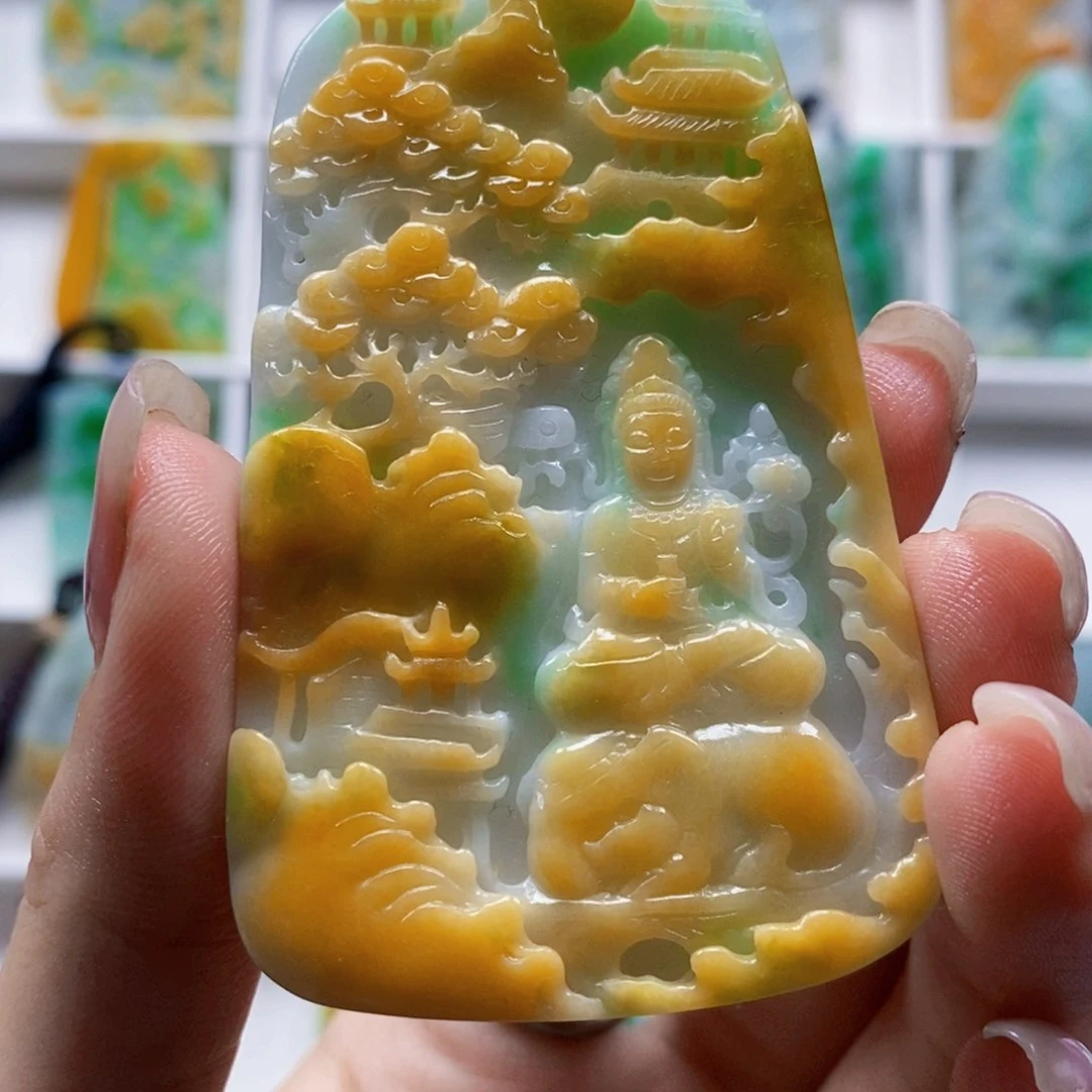 空***空翡翠未镶嵌颈饰翡翠