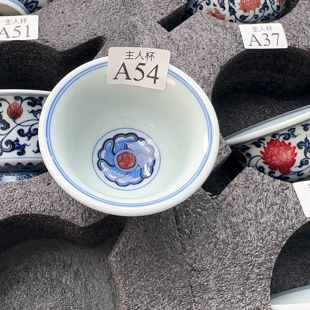 *****摆件陶釉里红小压手54