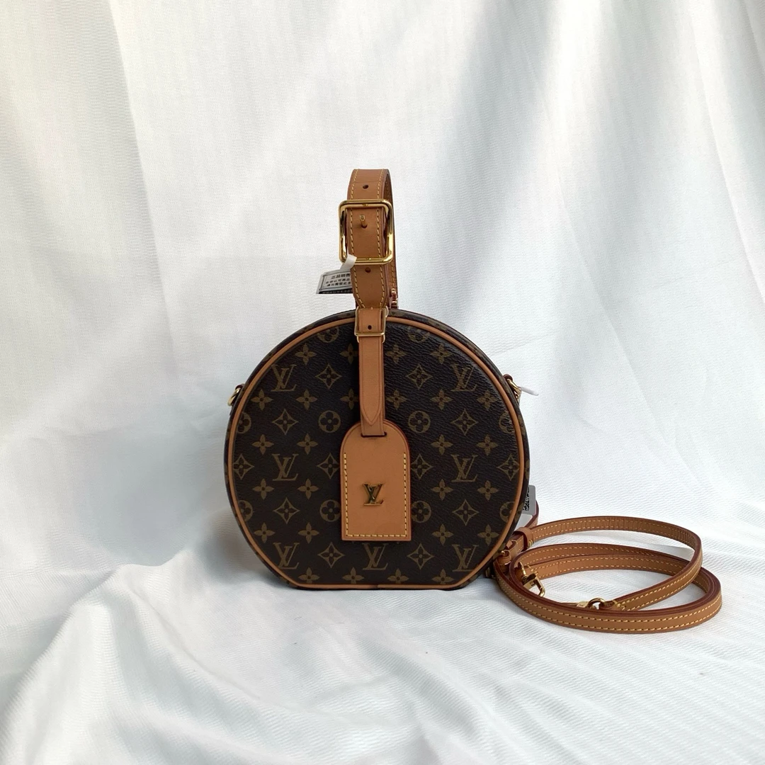 90新 LouisVuitton/路易威登 lv 老花硬圆饼 手提包19年芯片编码