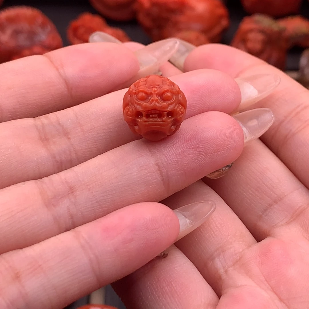 南红玛瑙南红川料精工雕刻貔貅珠13.7mm未镶嵌