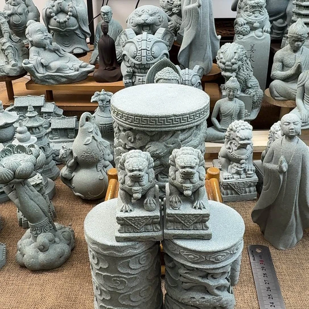 石材青砂石一对石狮子7