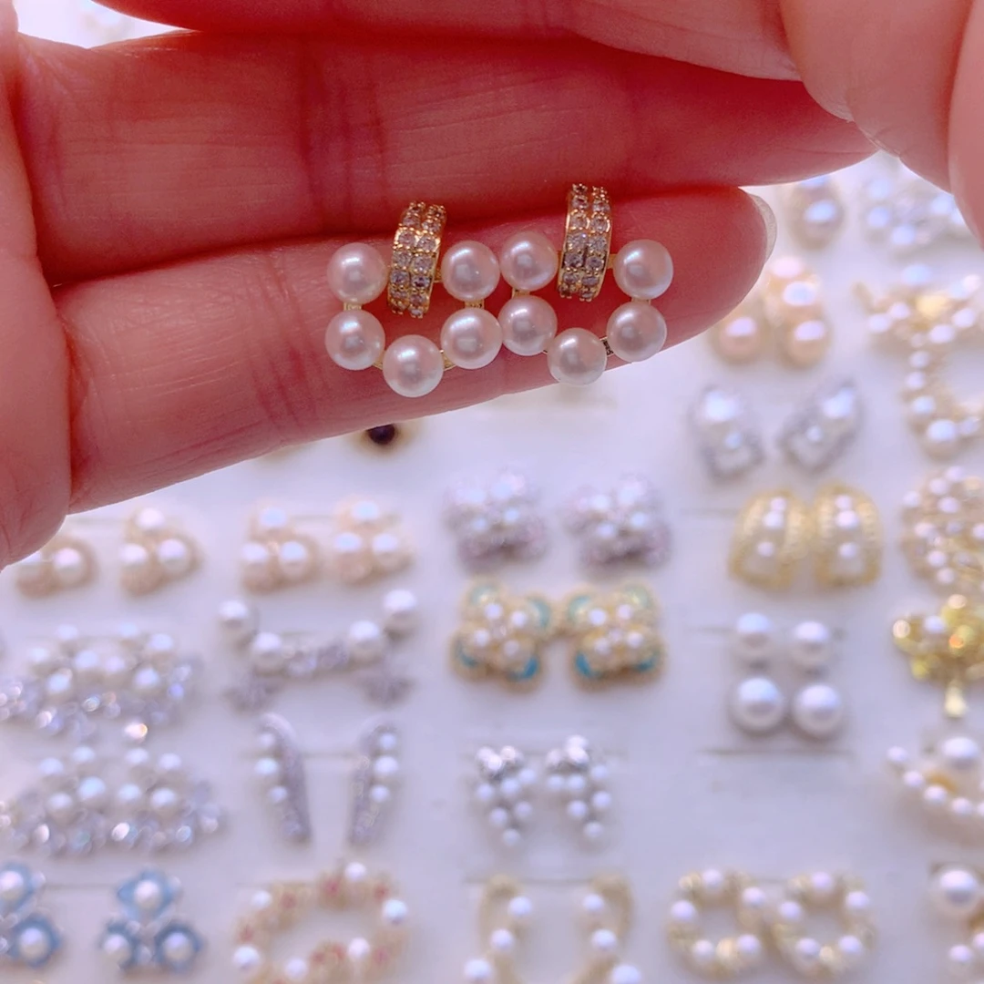 淡水珍珠合金耳饰