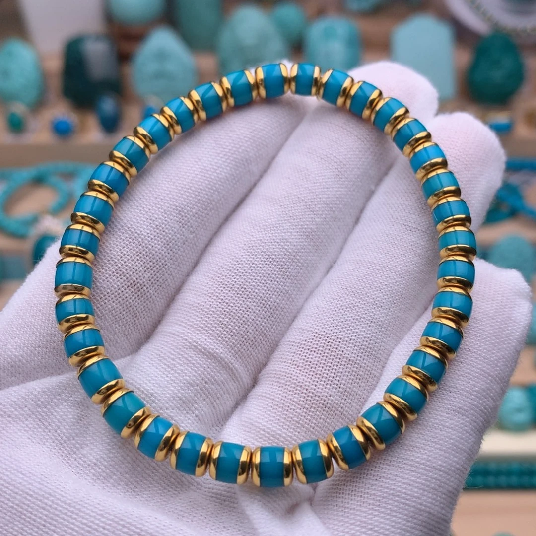 绿松石18K金镶嵌珠宝奇石