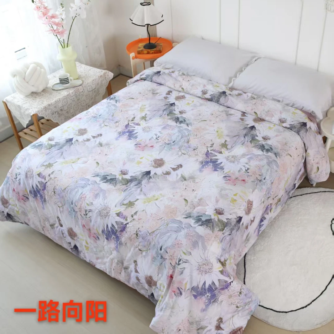【一路向阳-夏被】高端兰精天丝长绒棉夏被