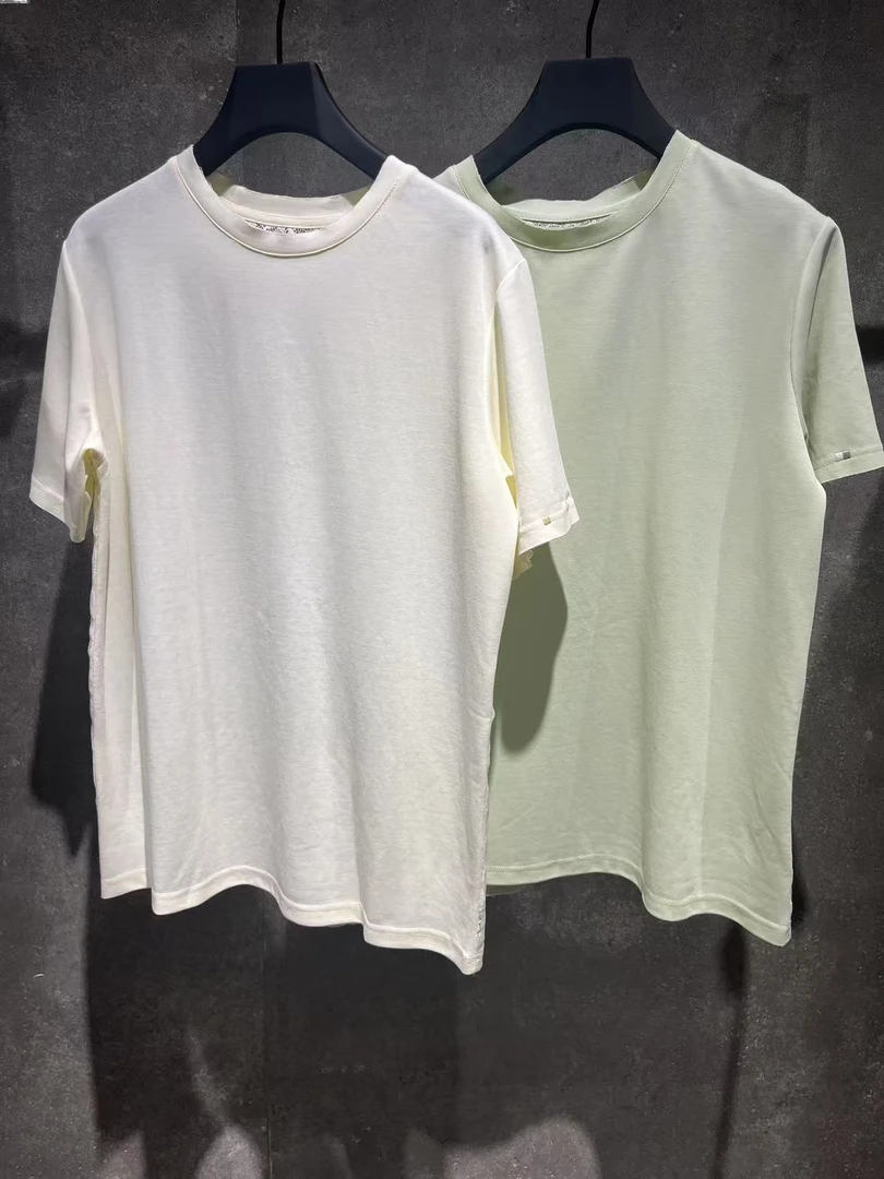 【Ann.G】X036夏季新款时尚百搭宽松显瘦拼接蕾丝短袖T恤女