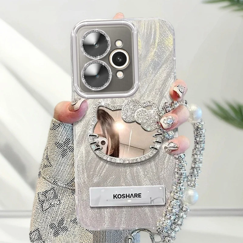 带镜头膜真我15Pro手机壳KT猫镜子RMX5100软壳realme15全包防摔羽