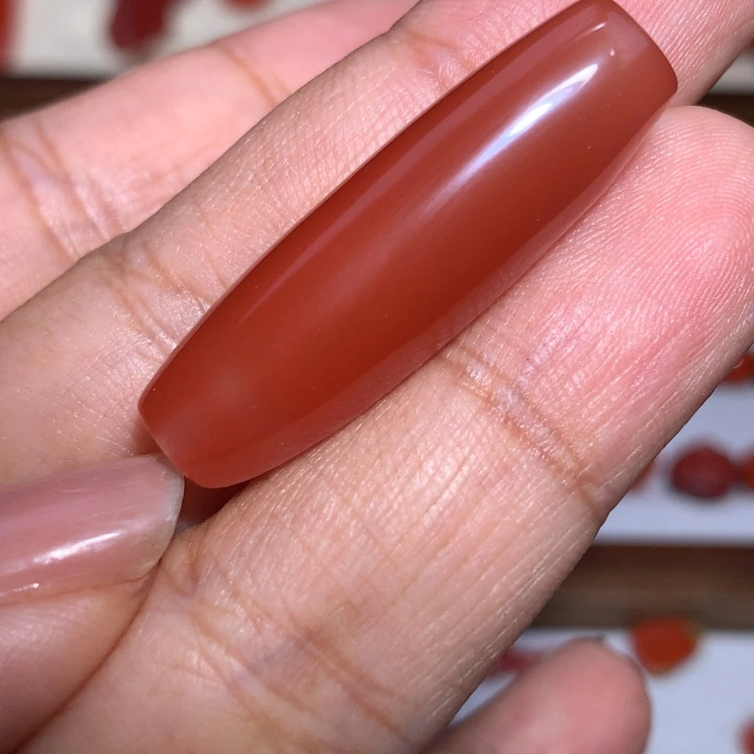 南红玛瑙勒子10.9×35未镶嵌保山