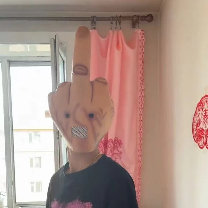 【视频同款】创意竖指面具万圣节恶搞道具酒吧直播表演整蛊搞笑用品