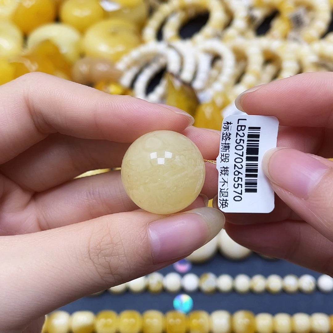 裸石蜜蜡未镶嵌圆珠21.7mm瑕