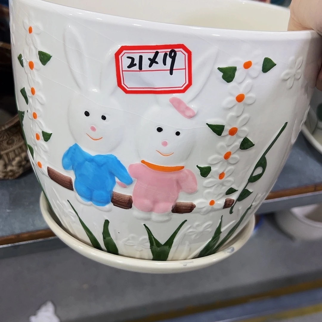 外贸尾单陶瓷花盆凑单10米包邮