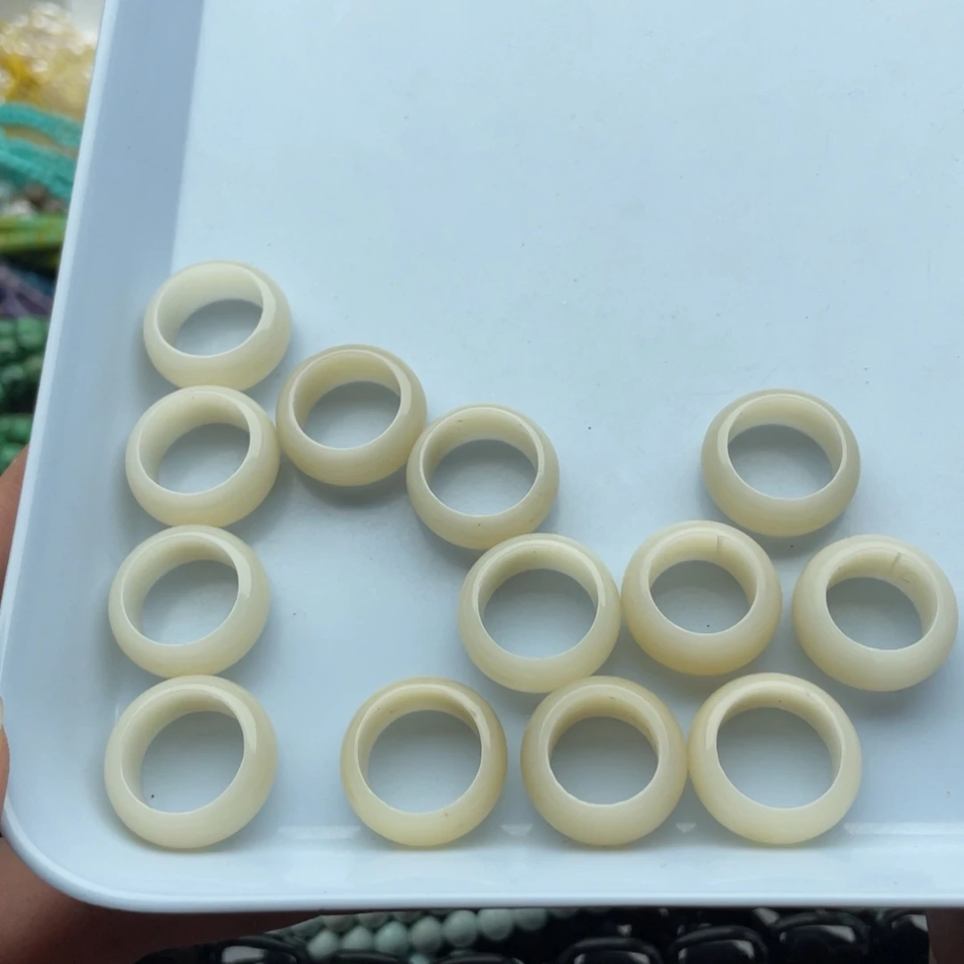 玛瑙/玉髓合金珠宝半成品三个装白菩提跑环内径卡13mm
