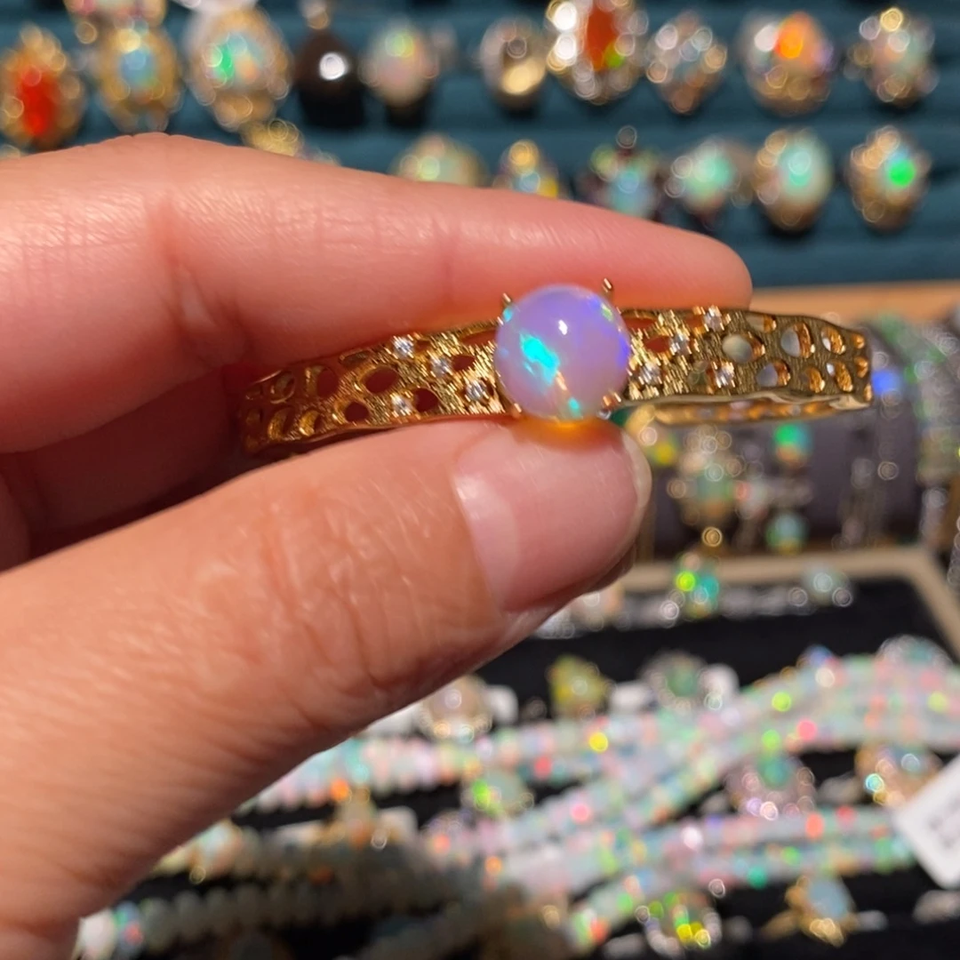 欧泊银S925镶嵌手镯