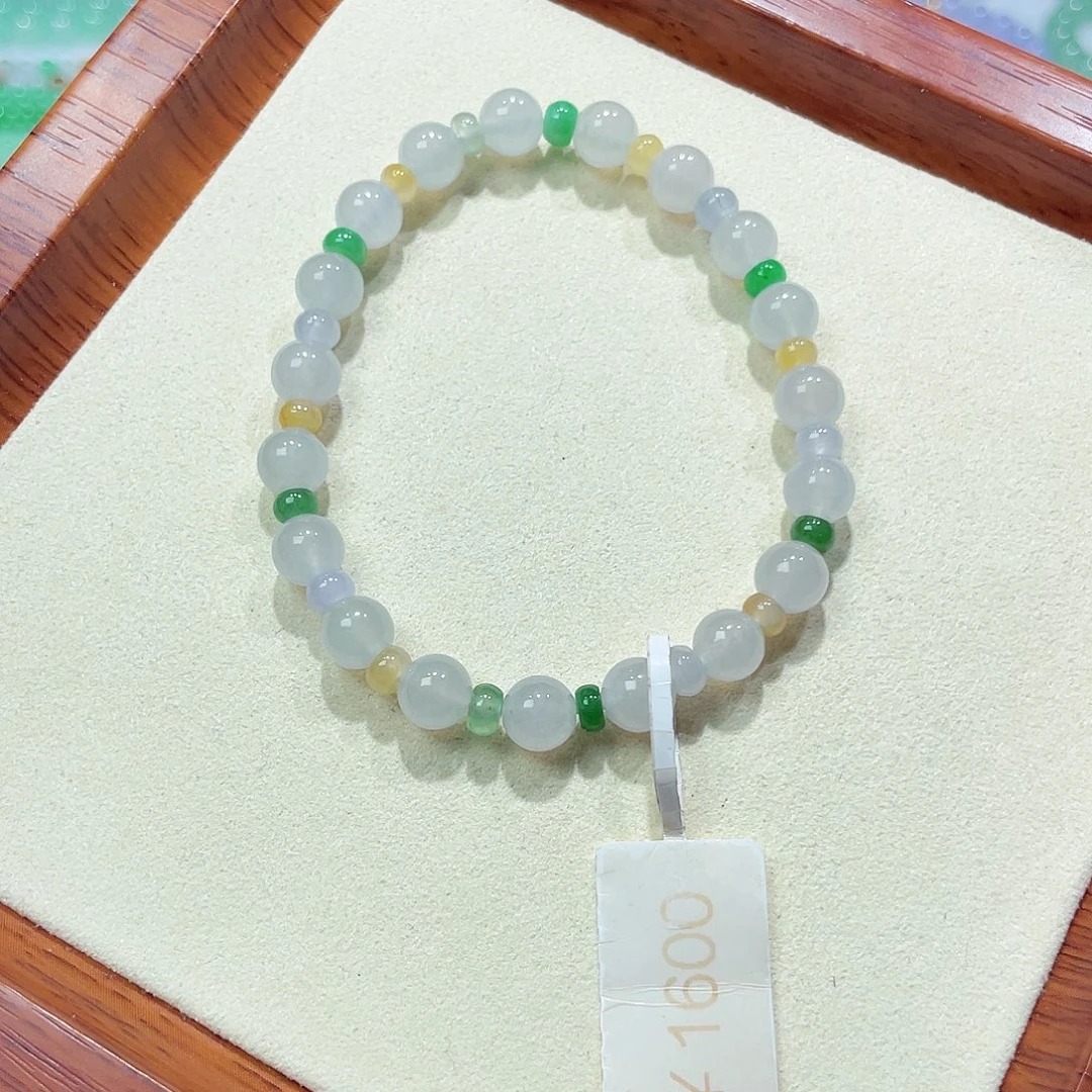 翡翠未镶嵌手链天然缅甸翡翠A货卡7