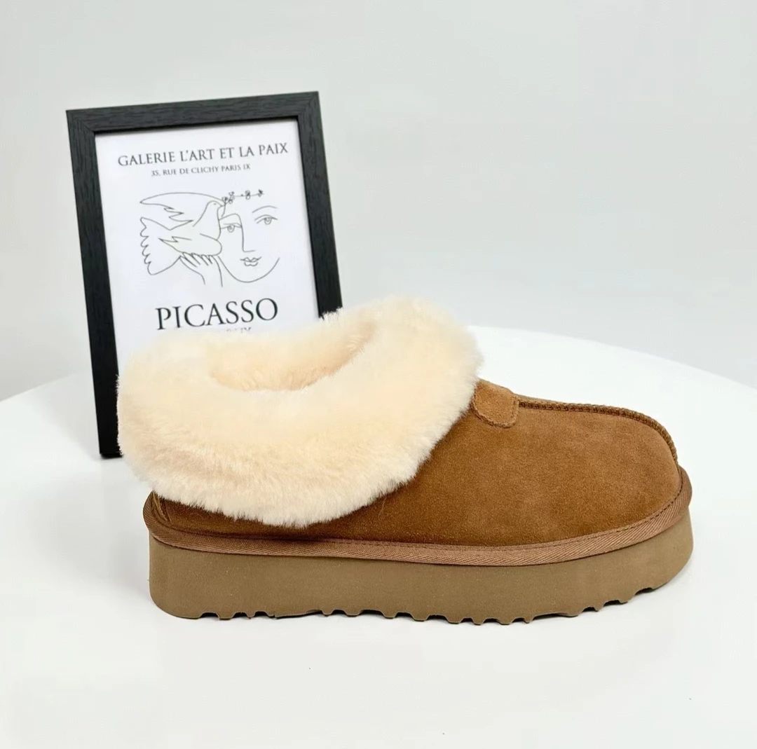 桑坡-厚底塔茨特皮毛一体女士低帮雪地靴秋冬雪地靴