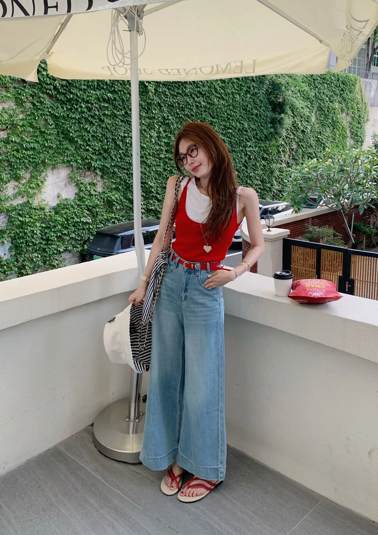 【浅色九分裤】夏季显瘦复古九分裤