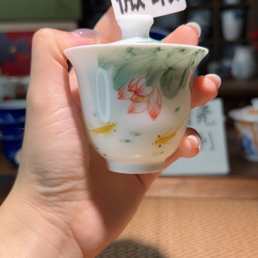 【闪购商品】微瑕 手绘 盖碗