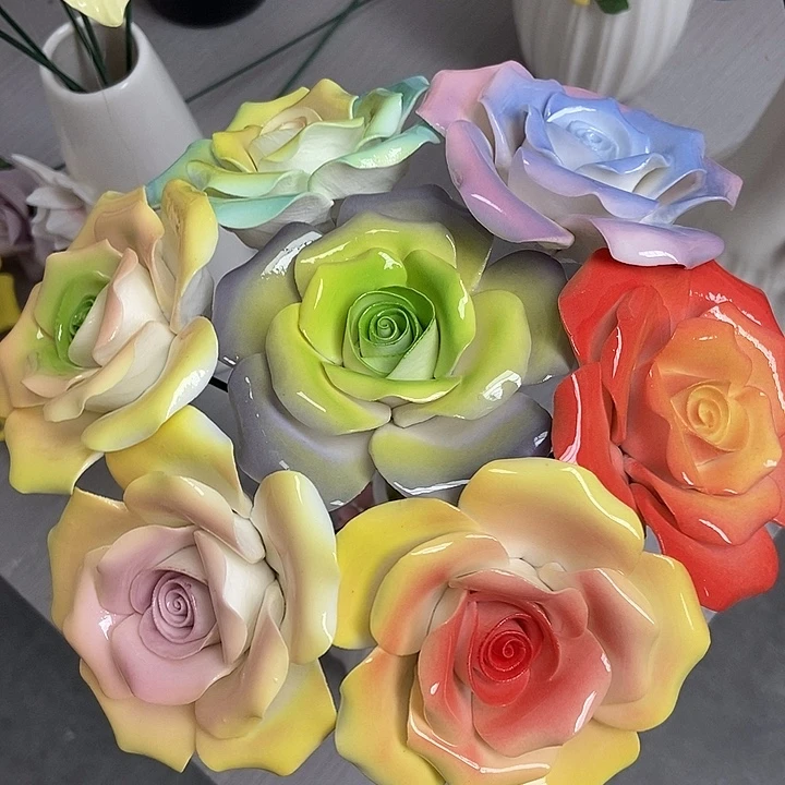 陶瓷纯手工捏花设计