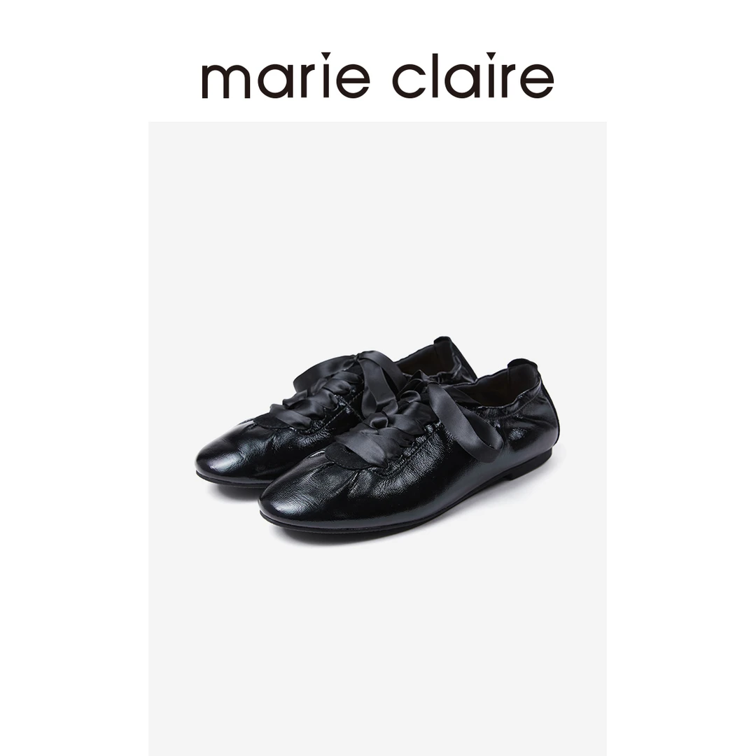 MC女鞋软面缎带德训鞋2025年秋季新款运动休闲鞋marieclaire女鞋