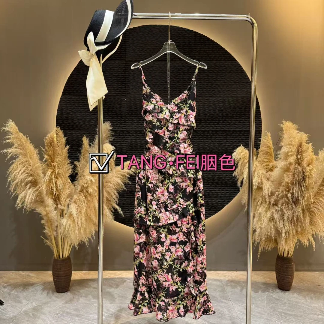 TANG-FEI胭色【海棠醉日】TF0071轻奢气质连衣裙