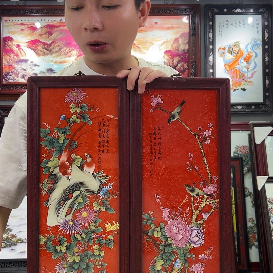 瓷片景德镇瓷板画花鸟
