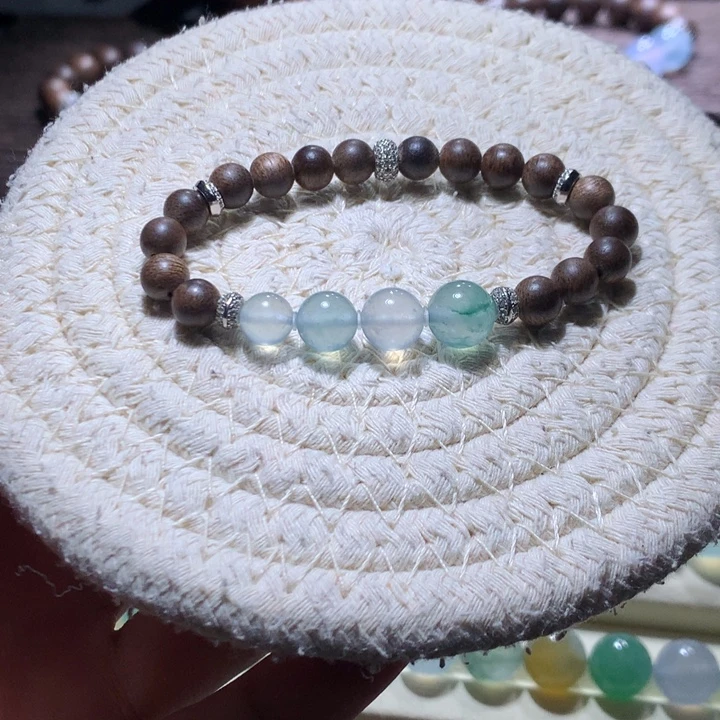 翡翠散珠85折高级冰白蓝花卡7-9