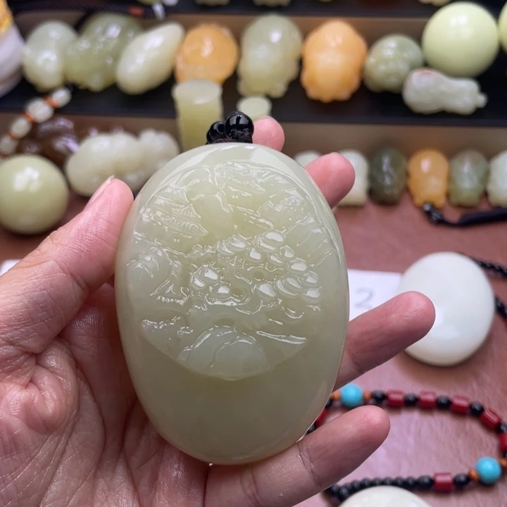 丹***香石材天然古青石手把件