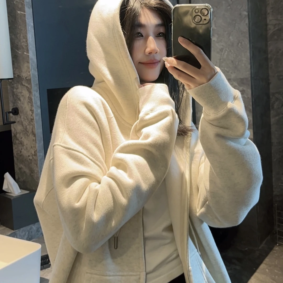 深圳定制轻奢卫衣帽衫一体绒双拉链