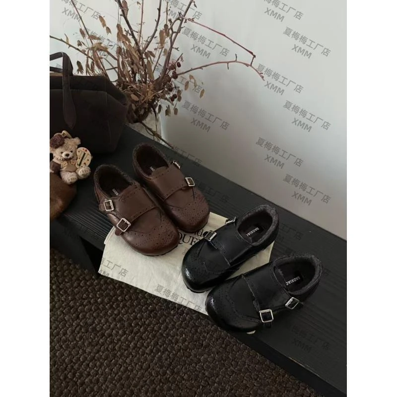 XMM【真皮加绒勃肯鞋】女鞋学院风时尚百搭日常休闲冬季保暖Q8856-1