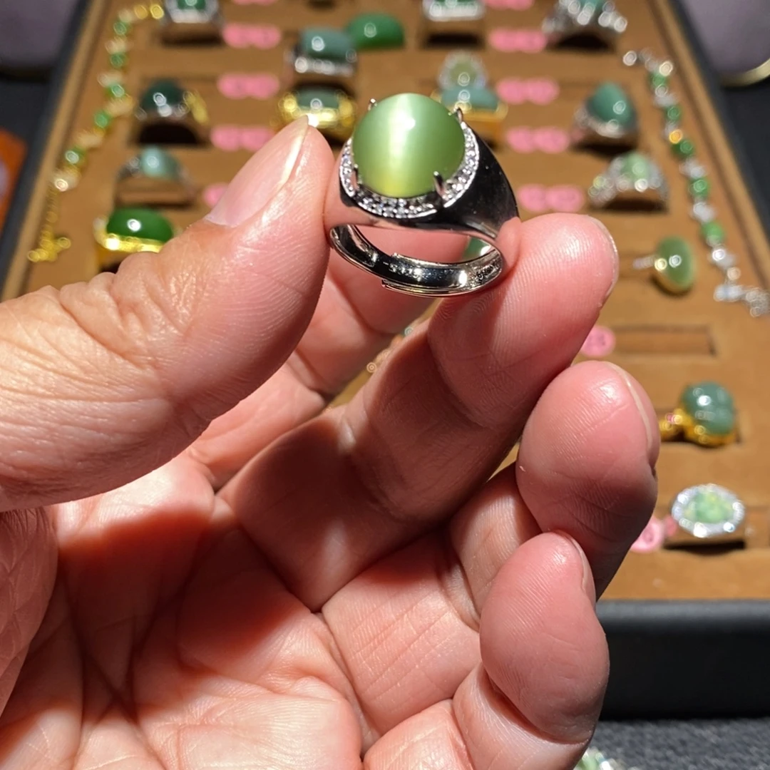 仁***慈和田玉银S925镶嵌戒指