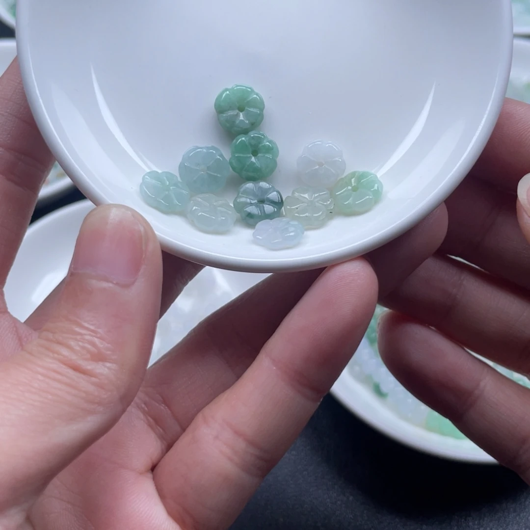 翡翠散珠翡翠花花10件