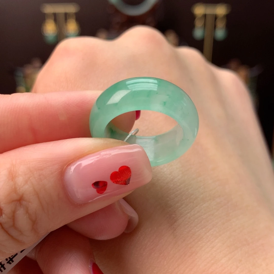 石英质玉冰飘花戒圈11-12未镶嵌