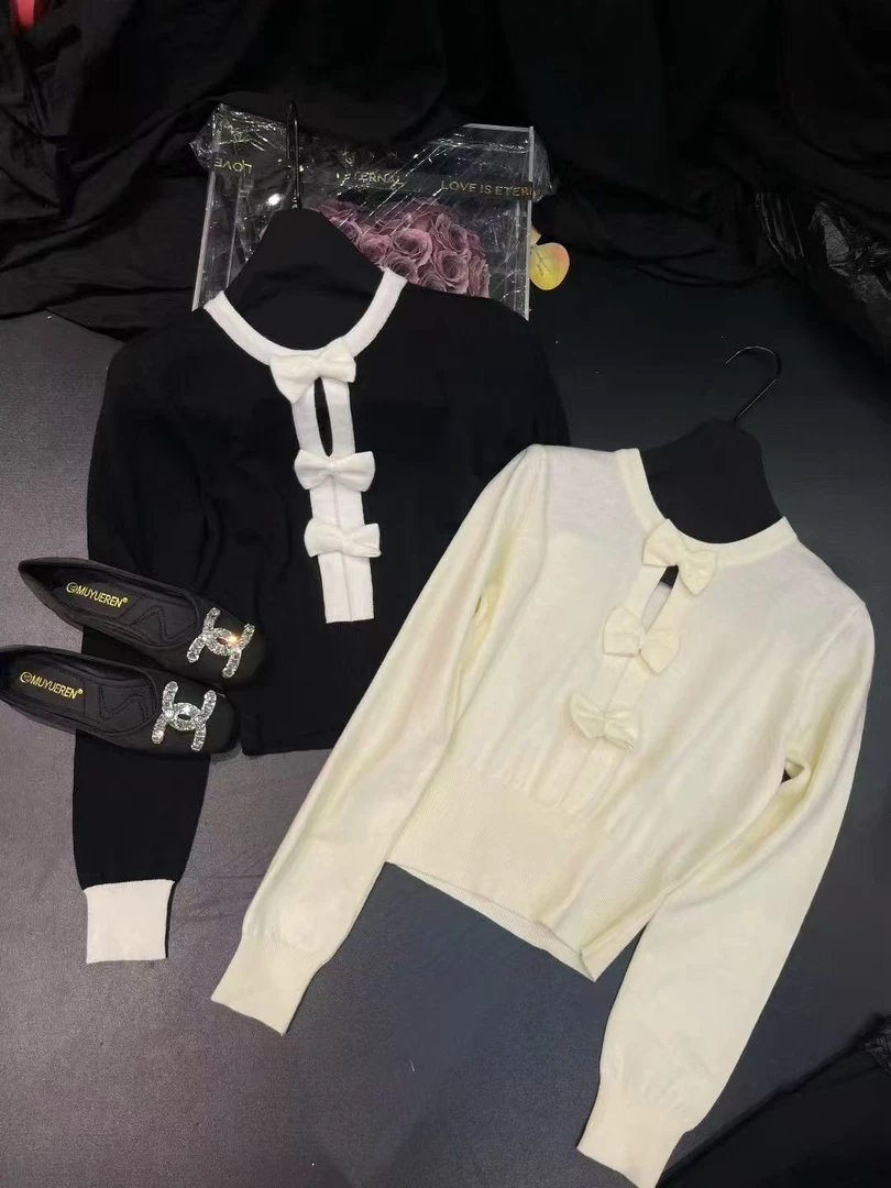 0144小香蝴蝶结毛衣