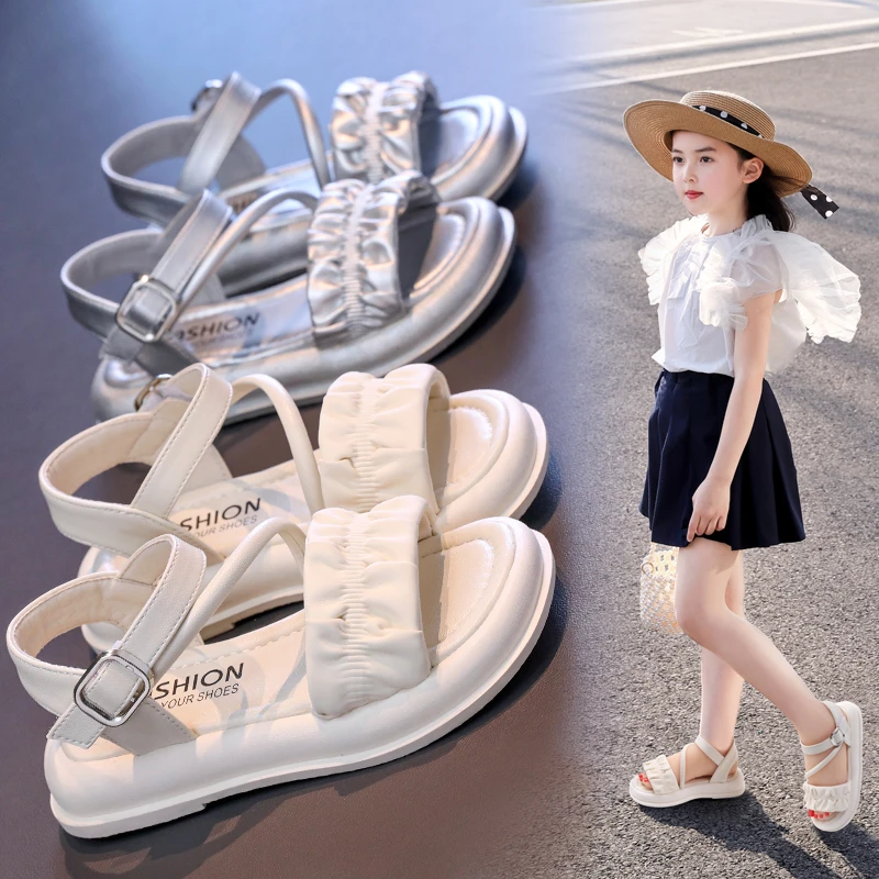 【现货】2025夏款凉鞋中大童韩版女童宝宝学生公主鞋时装凉鞋沙滩鞋