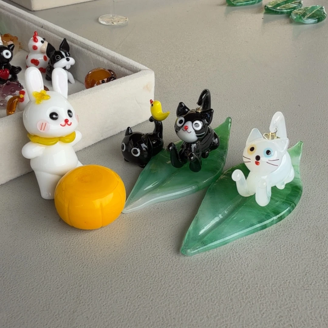 小***乖手工艺品琉璃小猫小兔