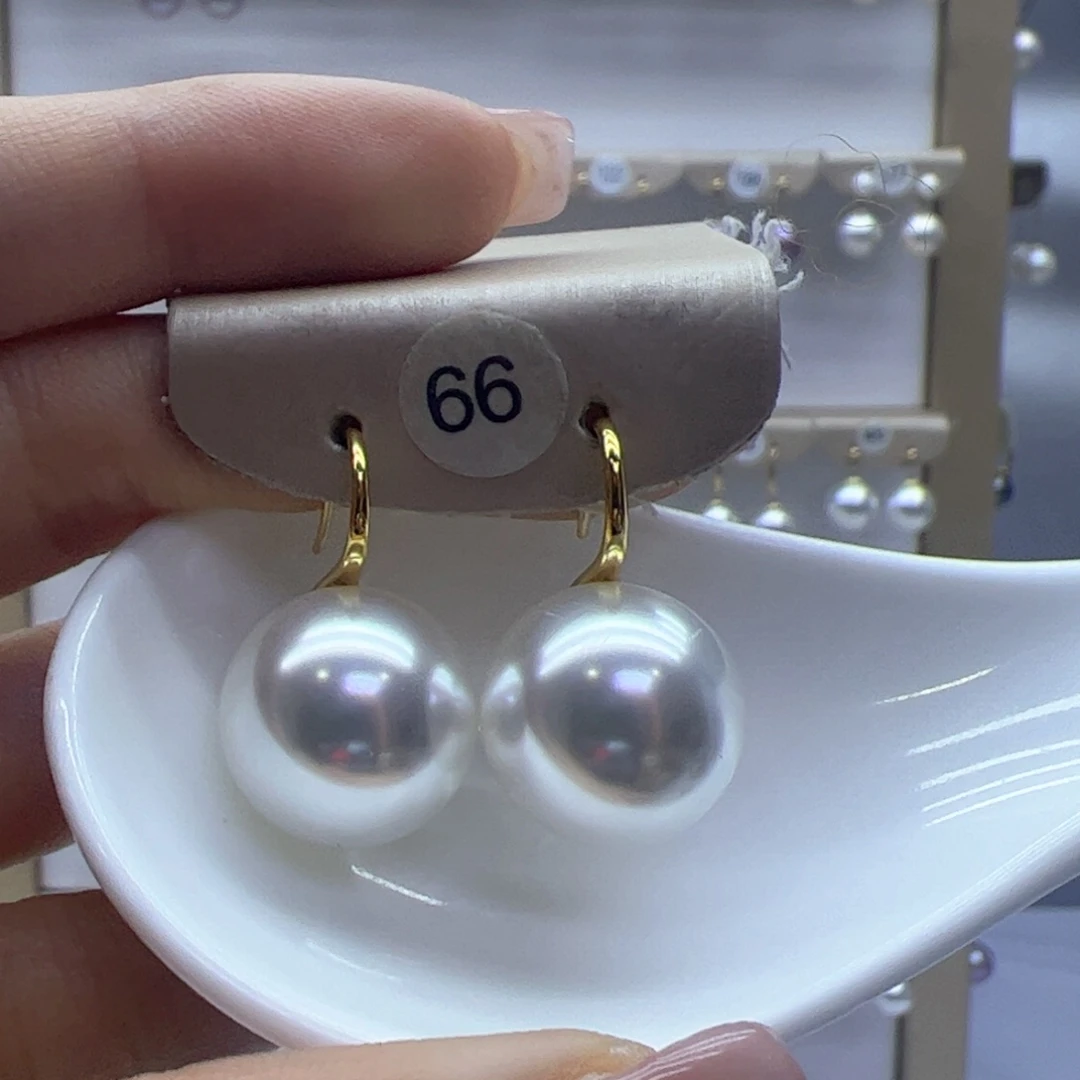 淡水珍珠耳饰18K金镶嵌