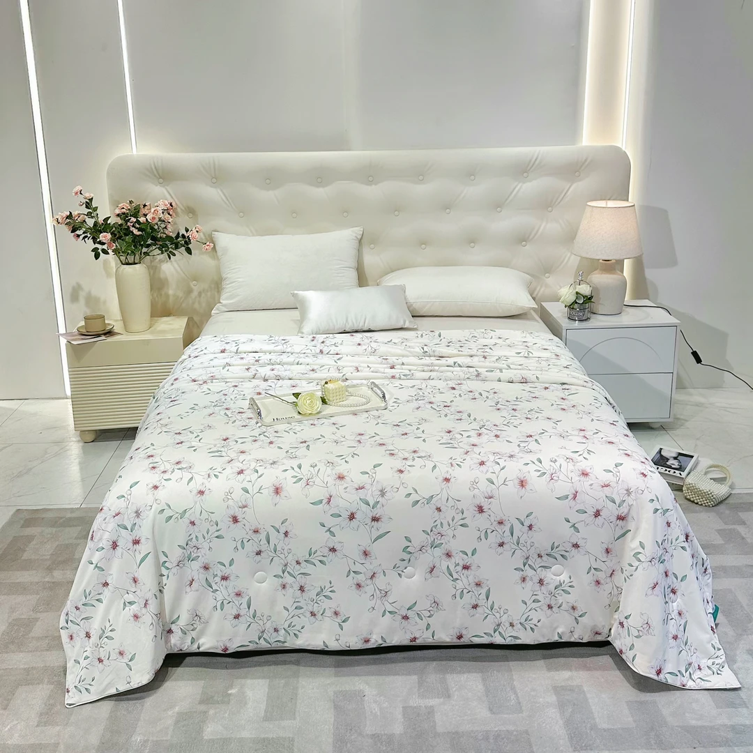 2025新款跑量款凉感丝亲肤空调被透气凉感被子夏被印花夏凉被薄款