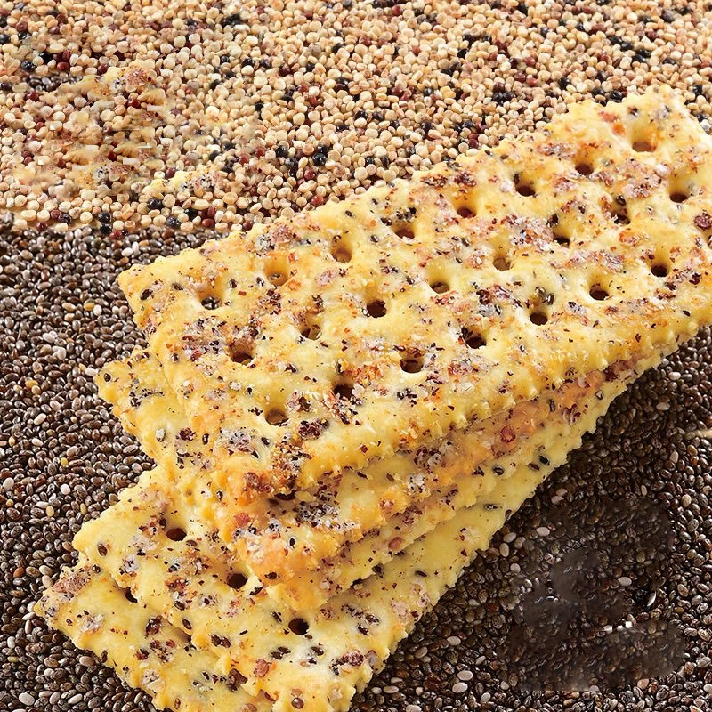 奇亚籽三色藜麦苏打饼干饱腹带早餐夜宵休闲办公室追剧0添加蔗糖