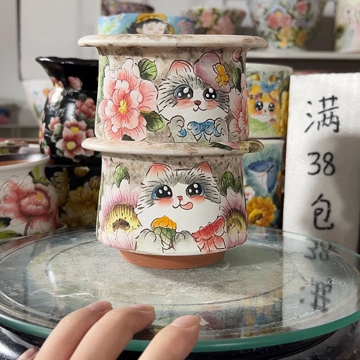 景德镇手绘花盆里面的高级盆