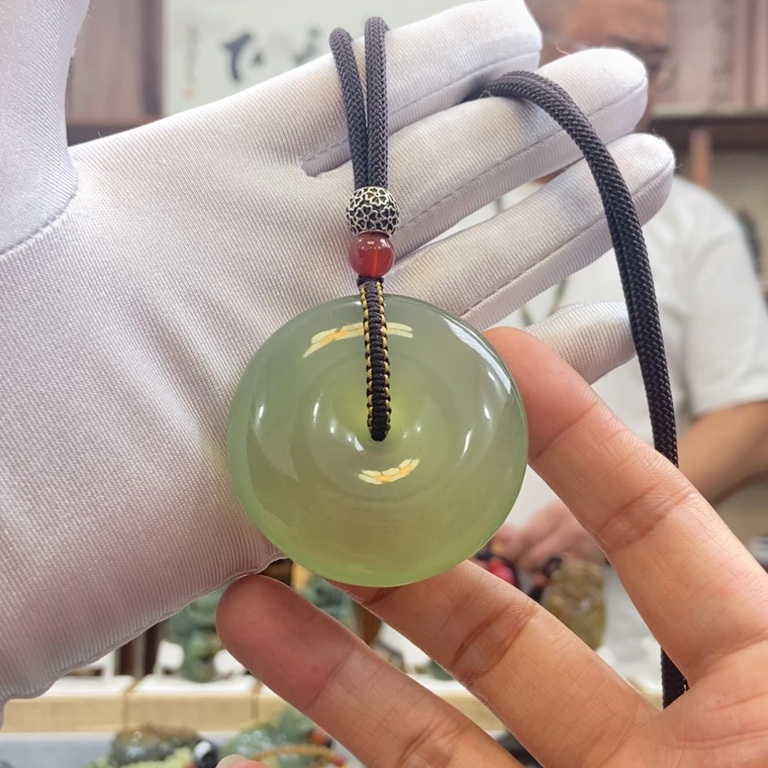 蛇纹石玉吊坠平安扣未镶嵌