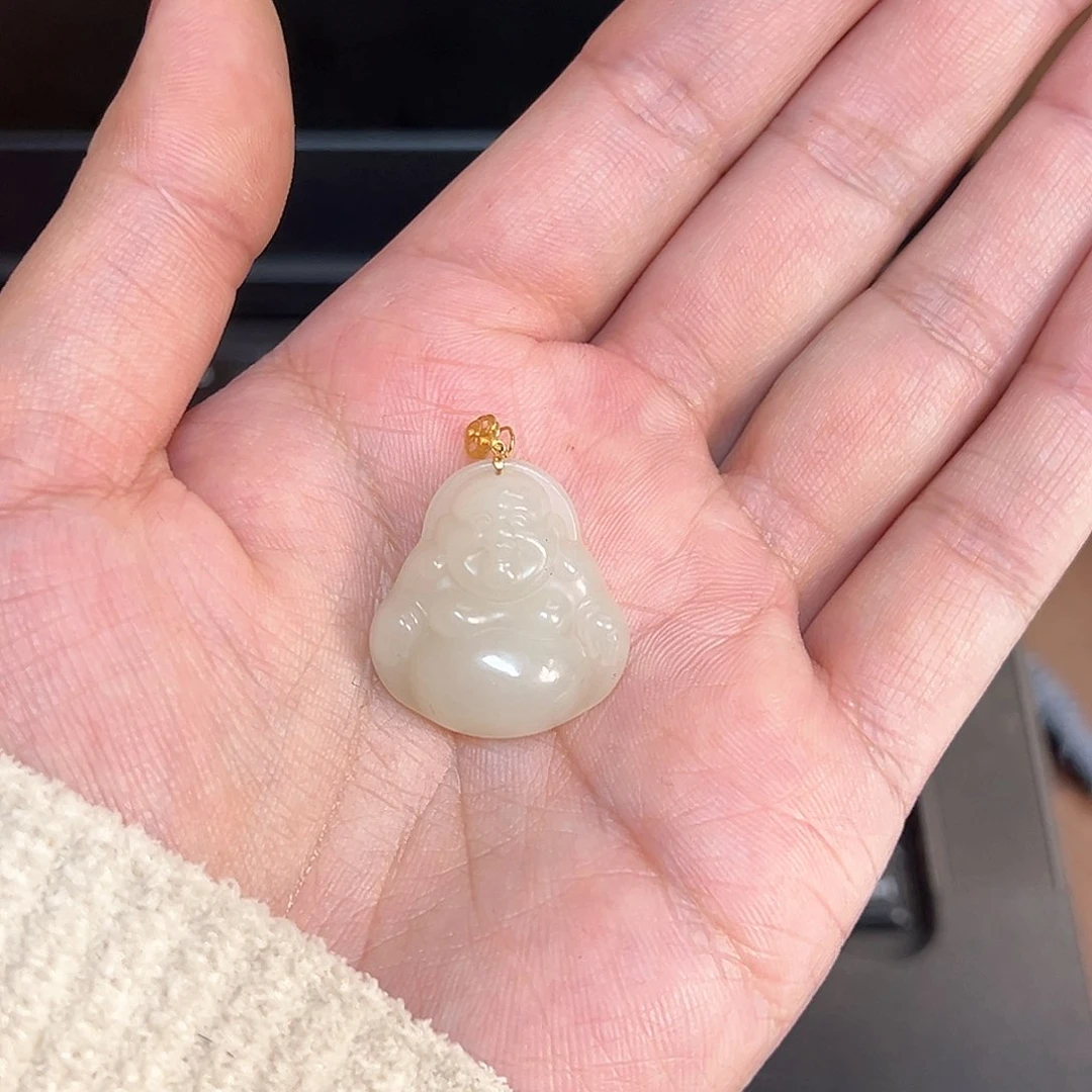 和田玉颈饰18K金镶嵌王*林