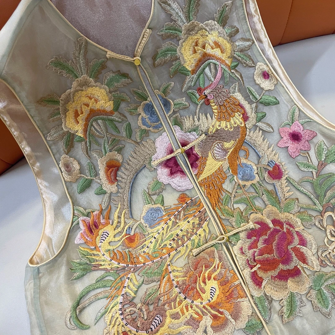 【凤川牡丹马甲】气质中式女装套装上衣时尚复古马甲77203