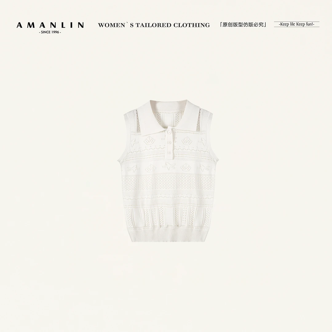AMANLIN/阿谩琳欧若风针织衫女夏季新款时尚流苏花边上衣TY599651