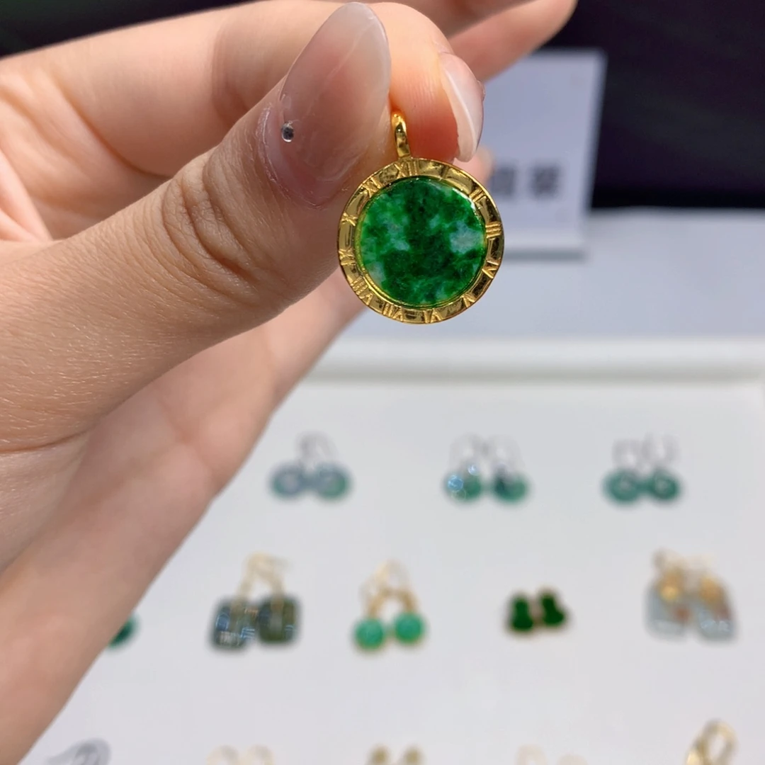 翡翠银S925镶嵌颈饰吊坠