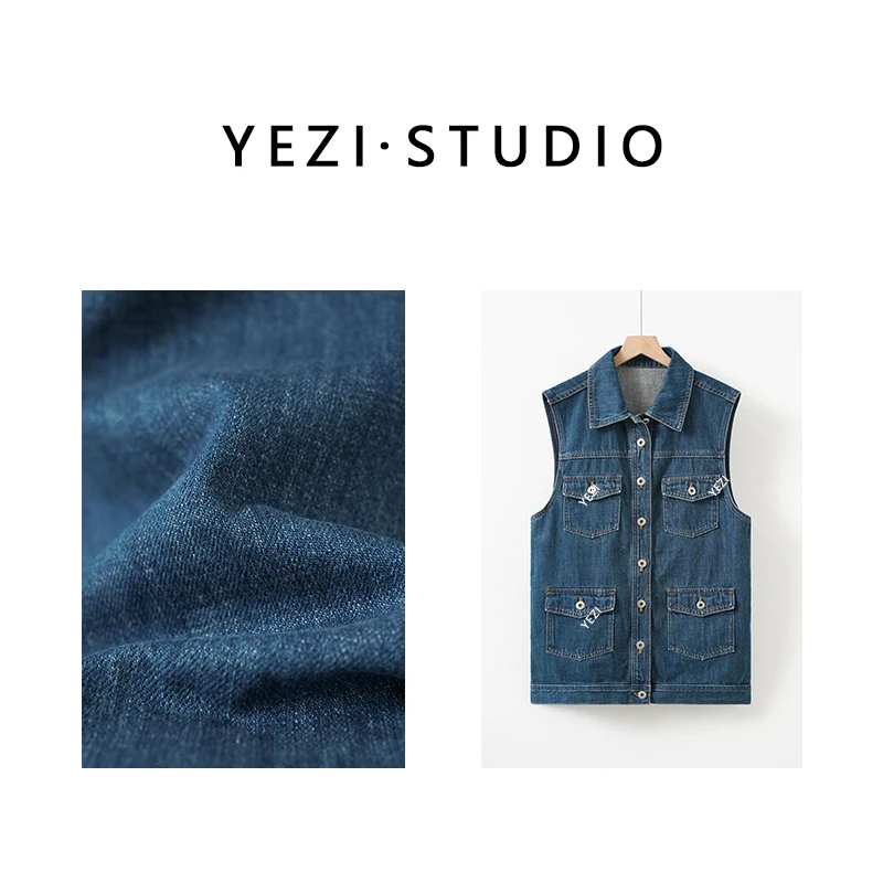 【南-法-风情】25春风长绒竹节棉工装牛仔马甲外套25112002