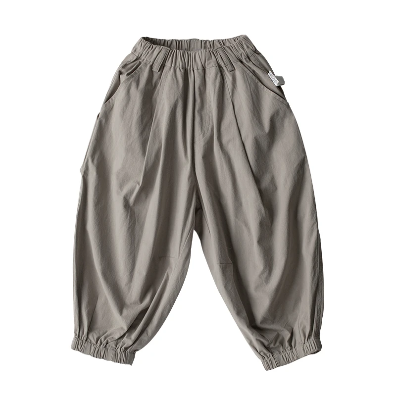 ryebread/黑面包童装 韩系中腰男小童纯棉束脚宽松休闲裤4春秋