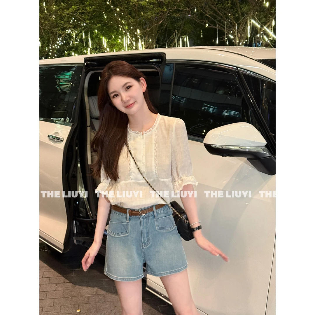 【LIUYI】知音~新款韩系温柔减龄小衫56222